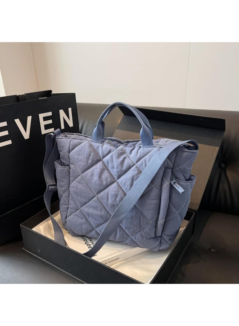 Tote Bag Canvas Waterproof-Crossbody & Shoulder Bag Multi Pockets & Functional Bag - Perfect For Shopping, Travel, Work,College, Students & Everyday Use. - Image 3